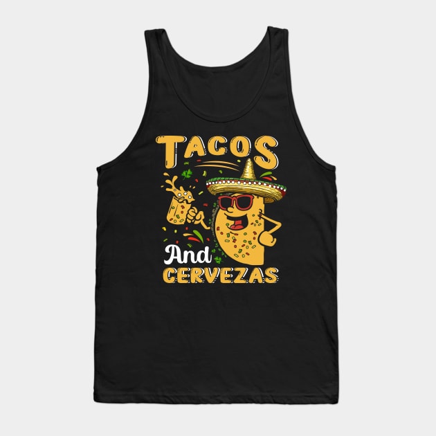 Tacos and Cervezas Tank Top by 1AlmightySprout